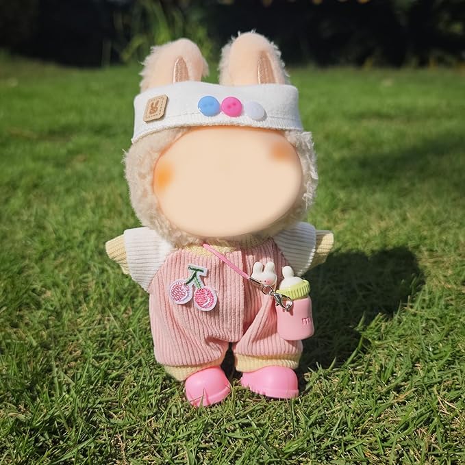 17cm Doll Clothes Set, Cute Girls Doll Outfits Set , 4 PCS Pink Jumpsuits Outfits Exquisite Accessories
