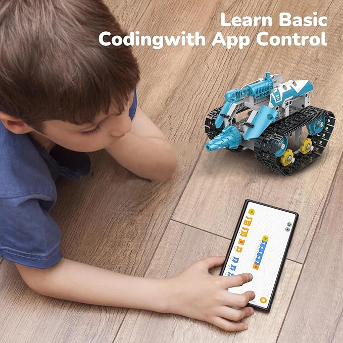 Robot Building Kit with APP/Remote Control STEM Gifts for Boys Age 6-16,Technic Coding Robotic Toys for Kids Birthday, Buildable 5in1 Models with 720 Pieces