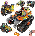 5 in 1 STEM Building Toys for Kids 6-14, Remote & APP Controlled Stunt Tank Robot Race Car Building Kit, 554 PCS Erecor Set with Cool Lights, for 8,9,10,11,12+ Year Old Boys
