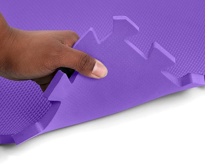 FlooringInc's 1/2" Soft Non-Toxic Baby Play Mat, Toddler Playmat, Colorful Puzzle PlayMat, Floor Mats for Kids & Babies, EVA Foam Interlocking Tiles for Nursery & Playroom | Purple, 20 Tiles, 80 Sq/Ft