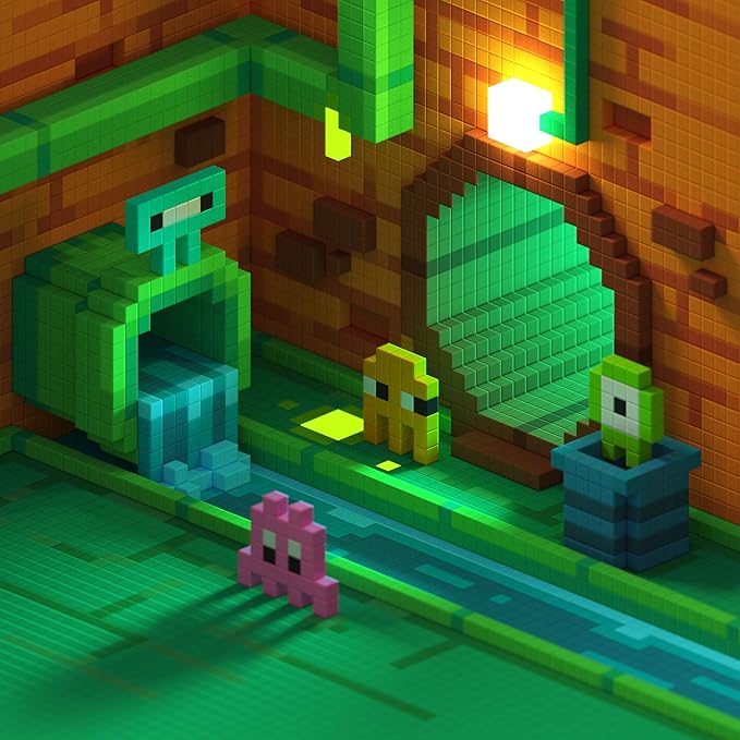PIXIO Mini Monsters - Tiny Magnetic Blocks Building Toy in The Pixel Art Style with Free App - 5/16" Plastic Cubes with 6 Magnets Inside - Open Ended Toy - Creativity Toy for Ages 6+