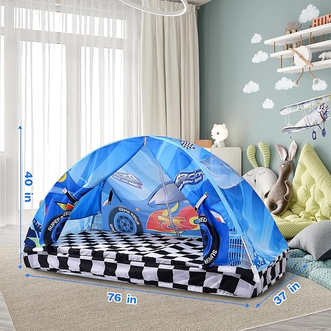 Kid Bed Tent -Twin Play Tent Baby Toddlers Dream Playhouse for Bedroom Decor Indoor Games Twin Size Bed Canopy by CRAWLBO