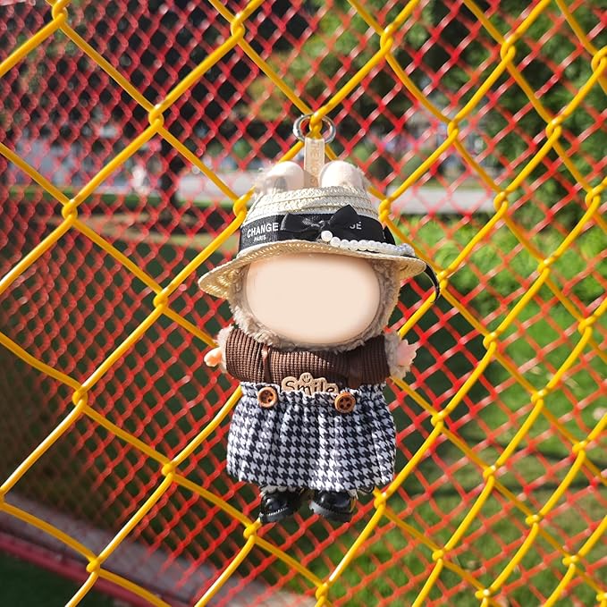 17cm Doll Clothes Set, Cute Girls Outfits and Peal Straw Hat, 4 PCS Cute Hat & Dress Set Stylish Outfits Exquisite Accessories