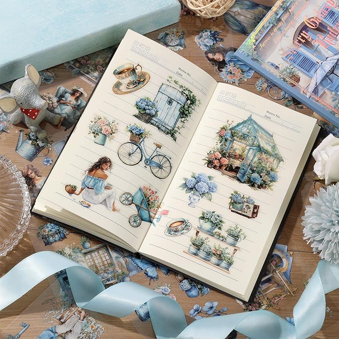 Scrapbooking Stickers 20 Sheets Pre-Cut 120 Pet Stickers People Sticker Books for journaling Scrapbook Supplies Transparent Girls Sticker