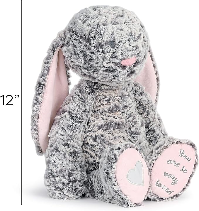 DEMDACO Isabella Bunny You are So Very Loved Soft Pink 12 inch Plush Fabric Figure Toy