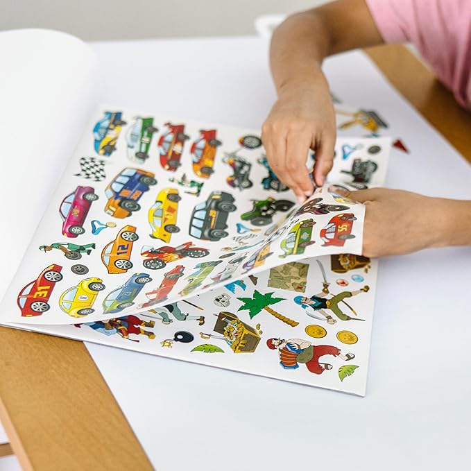 Melissa & Doug Sticker Collection Book: Dinosaurs, Vehicles, Space, and More - 500+ Stickers - FSC Certified