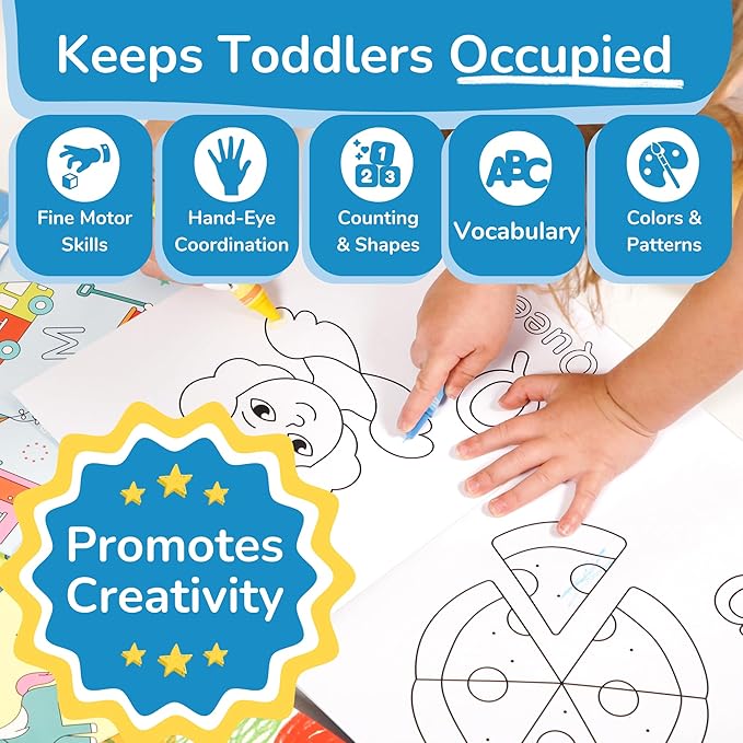 TOYVENTIVE Toddler Coloring Books & Crayons, Toys & Birthday Gifts for 1+,2,3,4 Years Old Boys, Toddlers & Preschoolers Age One,Two,Three,Four yr Olds