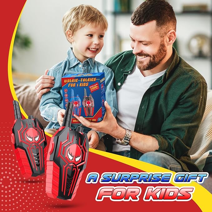 Kids Walkie Talkies for Boys: Toys Gifts for 3 4 5 6 7 8 Year Old Boys Kids Walkie Talkies 2 Pack Outdoor Hiking Toy Age 3-8 Year Old Boy Girl Christmas Birthday Gifts Ages 5-7 Stocking Stuffers