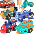 Take-Apart Electric Building Toys Car, Toddler & Kids Tool Set with Motor & Electric Drill, STEM Educational Construction Toy for Ages 3+, Enhances Hands-On Skills for Preschool & Kindergarten Boys