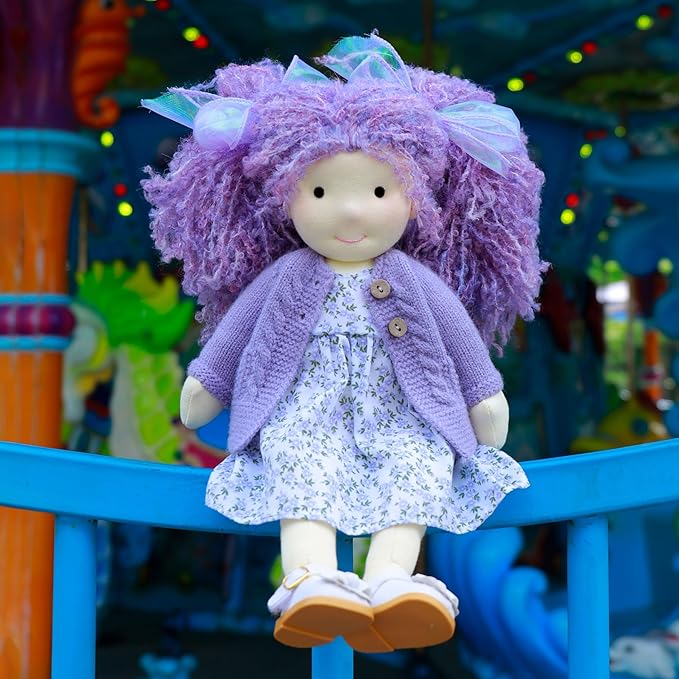 BlissfulPixie Handmade Waldorf Collect Rag Doll Birthday Present with Exquisite Box - Aurora 12"