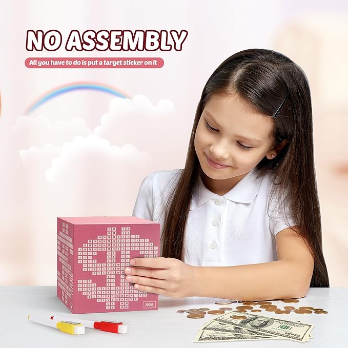 Primo Lines Piggy Bank for Adults Must Break to Open, with Savings Counter & Goal Tracker, Unbreakable Stainless Steel Money Box for 10K Challenge $3000 $5000, Kakeibo (4.72 Inch)