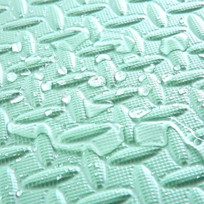 36 Tiles Foam Play Mat for Baby, 0.4 Inch Thick Foam Interlocking Floor Mats, Soft Non-Toxic Baby Playmat, Solid Colored Puzzle Play Mat Kids Floor Mats for Toddler(White/Pink/Bean Green)