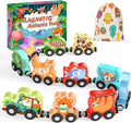 Toys for Toddlers, 11 Magnetic Wooden Animals Train Set, Montessori Toys for Toddlers, Learning Activities, Sensory Activities for Kids, Birthday Gifts for Boys, Girls