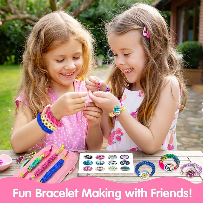 Friendship Bracelet Making Kit for Girls Ages 6-12｜DIY Arts & Craft Kits with 200 Alphabet Beads｜Bracelet String Maker Kids Jewelry Making Best Christmas Birthday Gift for 6-8,8-10,10-12 Year Olds