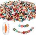 Colored Letter Beads, DECYOOL 1900Pcs 4×7mm Colorful Gold Acrylic Alphabet Beads with 1 Roll Elastic String for Bracelet Necklace Jewelry Making Supplies