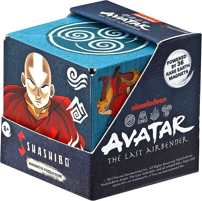 SHASHIBO Avatar The Last Airbender Shape Shifting Box - STEM Magnetic Fidget Cube That Transforms Into Over 70 Shapes, Download Fun in Motion Toys Mobile App (Air)