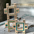 3PCS Wooden Green Gem Trapezoidal Building Block for Kids (3PCS Green Set)
