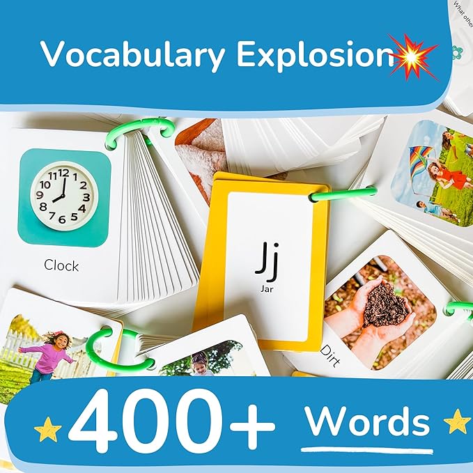 TOYVENTIVE First 250 Thick Toddler Flash Cards, 1 2 3 4 Year Old Letter, Number, Color, Animal, Baby Flash Cards Activities, Montessori Toys for Toddlers and Preschool, Toddler Learning Cards