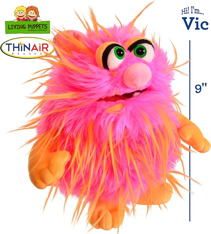Living Puppets 9-Inch Plush Friendly Monster Hand Puppet - Fine European Design, Ultra-Soft and Cuddly, Promotes Child Development, Safety Certified, Teacher-Recommended for Boys and Girls