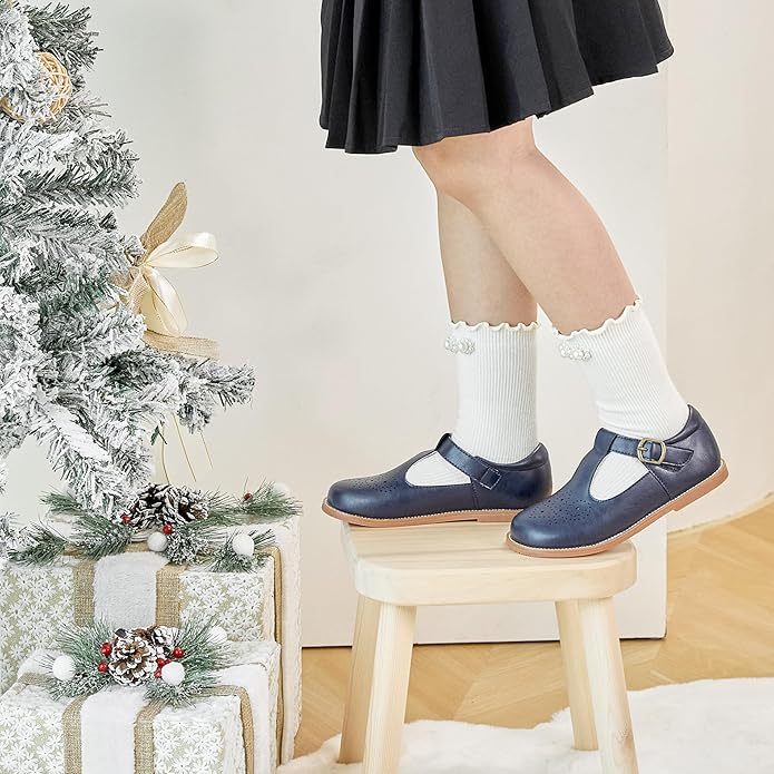 Felix & Flora Toddler Little Girl Mary Jane Dress Shoes - Ballet Flats for Girl Party School Shoes