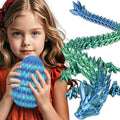 Large Dragon Eggs with Dragon Inside, 3D Printed Surprise Funny Gifts for Kids, Articulated Dragon Fidget Toys for Adults, Executive Desk Toys Office Room Décor (Sky Blue Ombre)