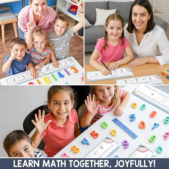 26 Pack Boho Number Line Dry Erase Boards Cards, 14"x4", Double-Sided, Math Manipulatives for Kids, Student, Kindergarten Elementary Special Education 1st Grade Classroom Must Haves