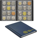 Coin Collection Album 120 Pockets - 3x3cm/1.2x1.2 inch Coin Holder Book Coin Storage Album Money Penny Pocket for Collectors Blue CS0112BL