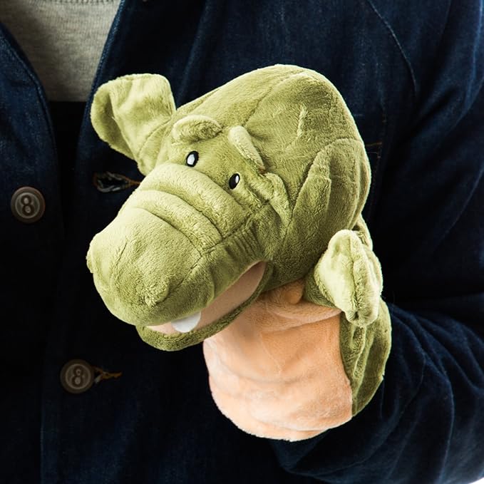Animal Hand Puppets Set for Kids & Adults - 12.5" Premium Quality Soft Plush Toys with Movable Mouths - Perfect for Storytelling, Teaching, Preschool, Role-Play - Durable, Vibrant, Educational Puppets