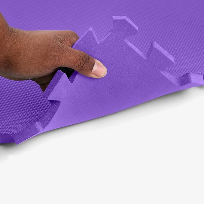 FlooringInc's 1/2" Soft Non-Toxic Baby Play Mat, Toddler Playmat, Colorful Puzzle PlayMat, Floor Mats for Kids & Babies, EVA Foam Interlocking Tiles for Nursery & Playroom | Purple, 78 Tiles, 312 SqFt