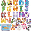 Large Wooden Magnet Alphabet Letters for Kids - Cute Animal Magnetic Letters for Fridge Magnetic ABC for Classroom Kids Gift Preschool 3 4 5 Years Old