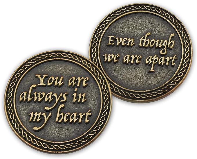 Bulk Set of 3 Romantic Love Expression Coins, You are Always in My Heart, Even Though We are Apart, Anniversary Pocket Tokens for Date Night, Love Gift for Men & Women, from Him or Her