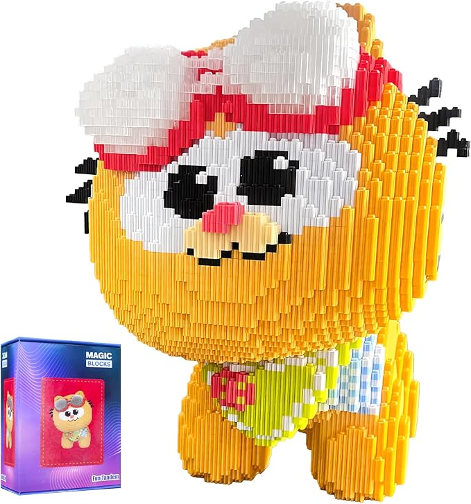 Animal Ginger Cat Micro Building Blocks Set 3D Cute Cat Mini Blocks for Adults Boys and Girls(8000 Pieces)