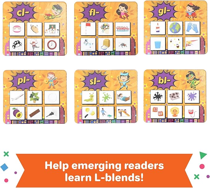 Super Blends Phonics Reading Game (22 Blends) - Phonics Games for Kids Ages 6-8, Reading Games for Emerging Readers, Best Reading Resources for Parents and Teachers