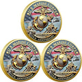 USMC 250th Anniversary Challenge Coin (1.57 Inch) – Double-Sided Collectible Military Coin for Veterans, Active Duty & Marine Corps Enthusiasts (3PCS)