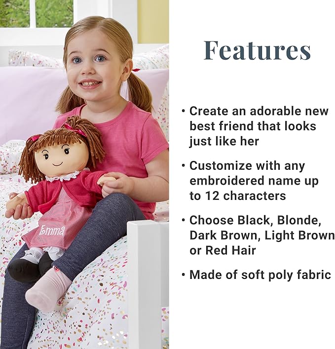 Let's Make Memories Personalized Rag Doll - Mini-Me Doll for Girls - Toy for Girls - Blonde Hair