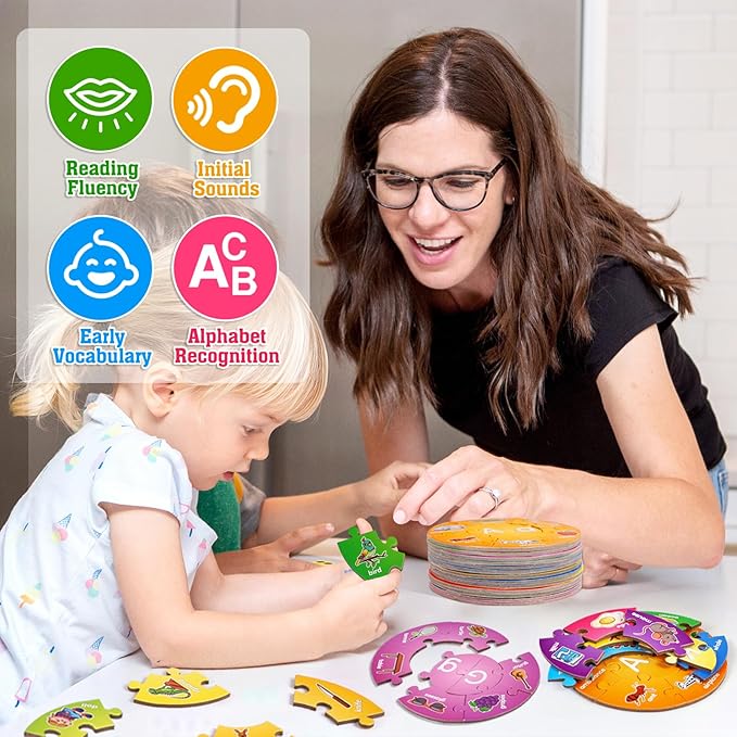 Alphabet Puzzle, ABC Alphabet Learning Toys for Kids Ages 3-5, Pre-k Lowercase Uppercase Letter Game for Toddlers, Kindergarten Classroom Must Haves Educational Preschool Learning Activities