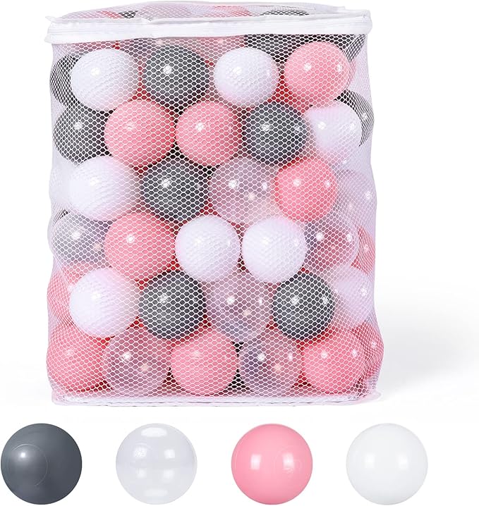 Ball Pit Balls Pack of 100 200 500 - Star and Round Set BPA Free Phthalate Free Non-Toxic Crush Proof Play Balls Soft Plastic Balls for Toddlers Baby Kids Birthday Pool Tent Party