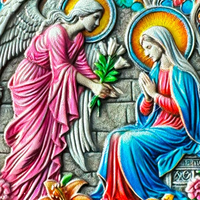 Annunciation Angel Religious Coin - Inspirational Angel and Virgin Mary Medallions with Biblical Verse - Ideal Religious and Spiritual Gifts for Men & Women Celebrating Faith and Devotion