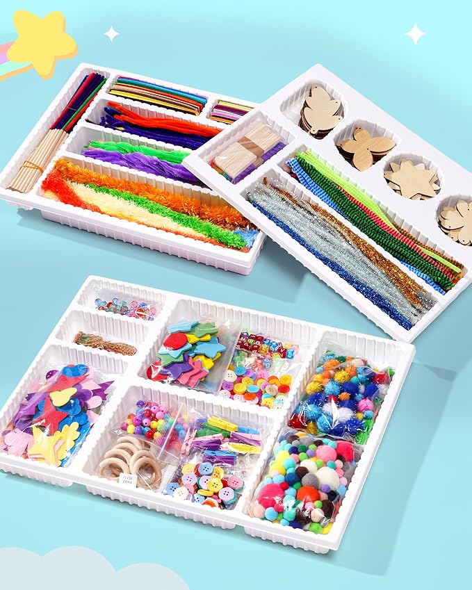 Wowood Arts and Crafts Kit for Kids - Over 1600 Pieces of DIY Craft Supplies! Creative Hobby Fun Activity Toys & Perfect Gifts for Girls and Boys Ages 8-12 to Spark Imagination and Joy(PA001)