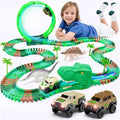 JITTERYGIT Race Track Set Glow in The Dark Track Toy for Boys & Girls Age 3, 4, 5, 6 and 7 (Dino Track Glow Loop)