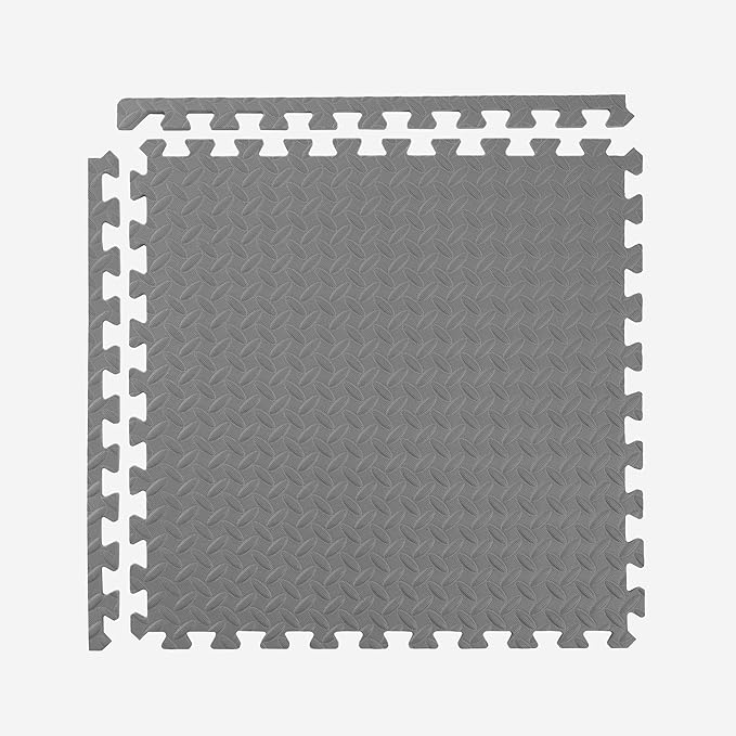 IncStores 1/2 Inch Thick Diamond Soft Foam Flooring Tiles | High-Density Interlocking Foam Tiles for Rugged Style in Your Home Gym, Playroom, and More | Grey, 6 Tiles