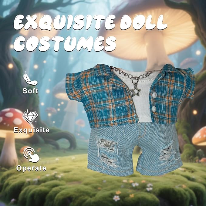 17cm Doll Clothes & Outfit Set for 17cm Dolls Hoodies Jeans Accessories Outfits Luxury Chic Doll Clothing & Style Bundle(NO Doll)