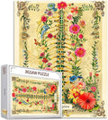 Spine Skeleton Jigsaw Puzzle Human Anatomy Flower 1000 Pieces Puzzles Game Human Skull Floral Puzzles for Adults Home Decor Family Puzzle Perfect for Game Nights Ideal Gift Choice 20 x 27 Inch