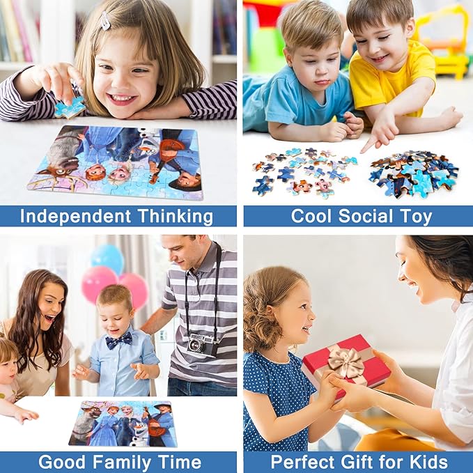Puzzles for Kids Ages 4-8, 60 Pieces Puzzles for Kids Ages 3-5 in a Metal Box Girls and Boys Learning Educational Jigsaw Puzzle Toys Gifts