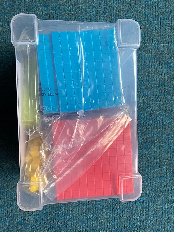 Base Ten Blocks Set - 121PCs Base 10 Set Learning Math Manipulative Teach Kids Volume, Place Value and Number Concepts for Early Counting Math in School or Home