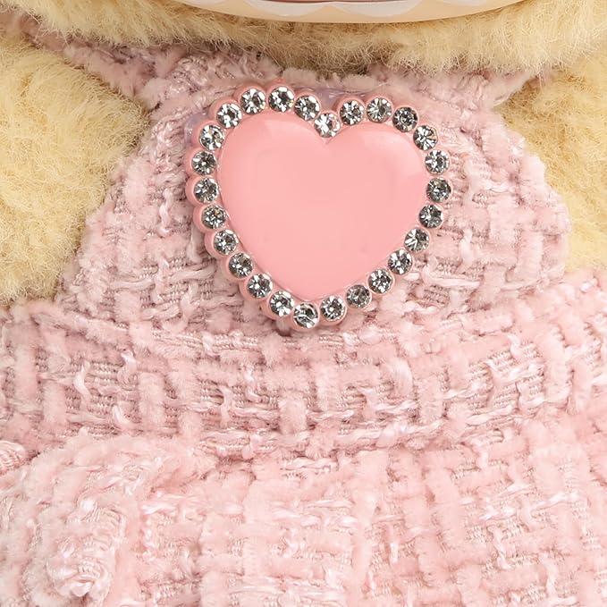 Premium Doll Clothes for Labubu - Luxury Chic Style Set for 17cm Dolls, Doll Outfit for Display, Collectors, Gift - Cute Miniature Fashion Accessories - Pink Heart (No Dolls)