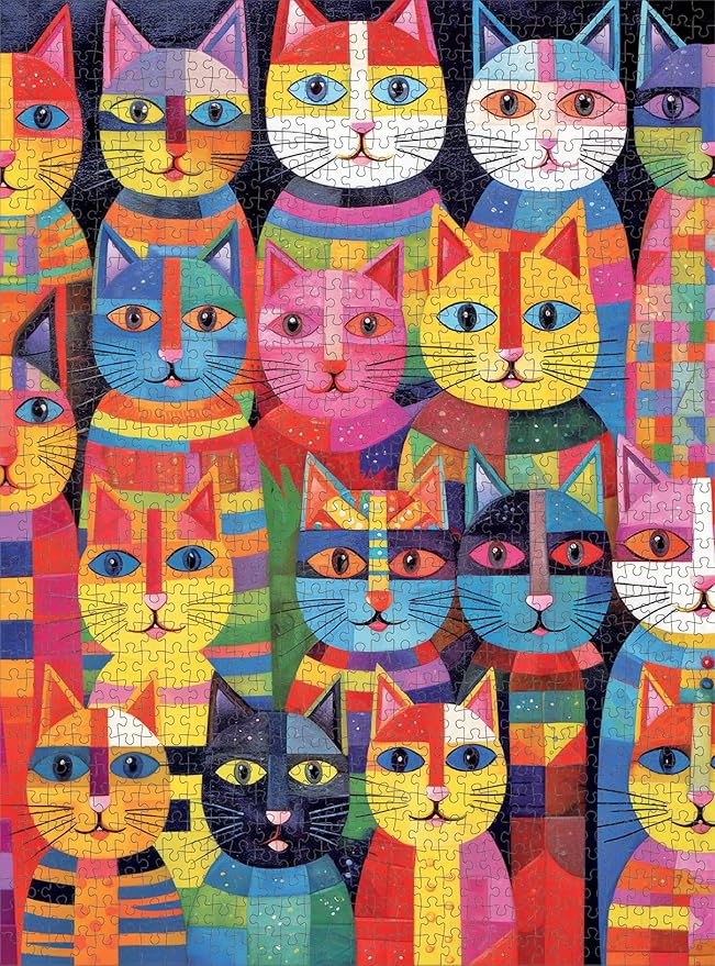 Cross & Glory - Rainbow Whiskers - 1000 Piece Jigsaw Puzzle for Adults | Whimsical Cat | Satin Finish for Reduced Glare