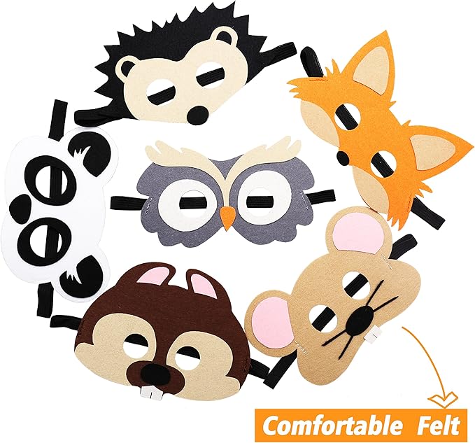 CiyvoLyeen Party Animals Felt Masks Jungle Farm Forest Animals Theme Birthday Party Favors Party Supplies for Boys or Girls