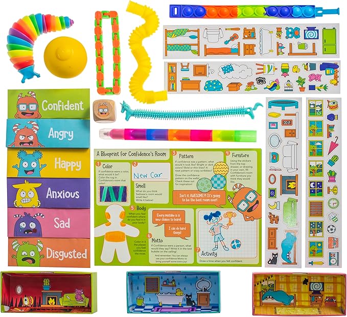 Open The Joy House of Emotions - DIY Emotional Playhouse Kit for Kids Ages 4-12, Social Emotional Learning (SEL) Activities, Creative Crafting for Emotional Intelligence and Mindfulness