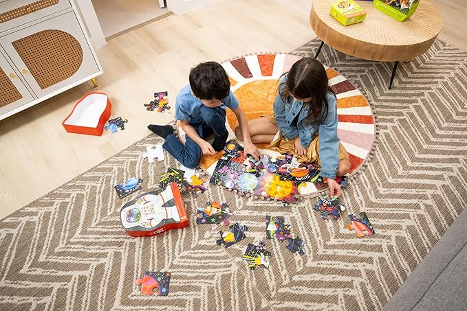 Crocodile Creek 36-Piece Jigsaw Floor Puzzle - Fun Floor Puzzles for Kids Ages 3-5 - Heavy-Duty Shaped Box for Storage - Vehicles - 24" W x 18" H Finished